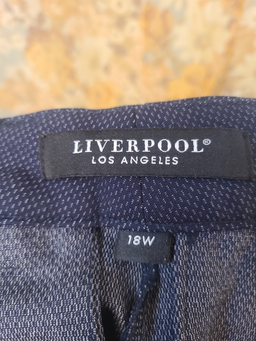 Liverpool Los Angeles Navy Textured Women's Trousers